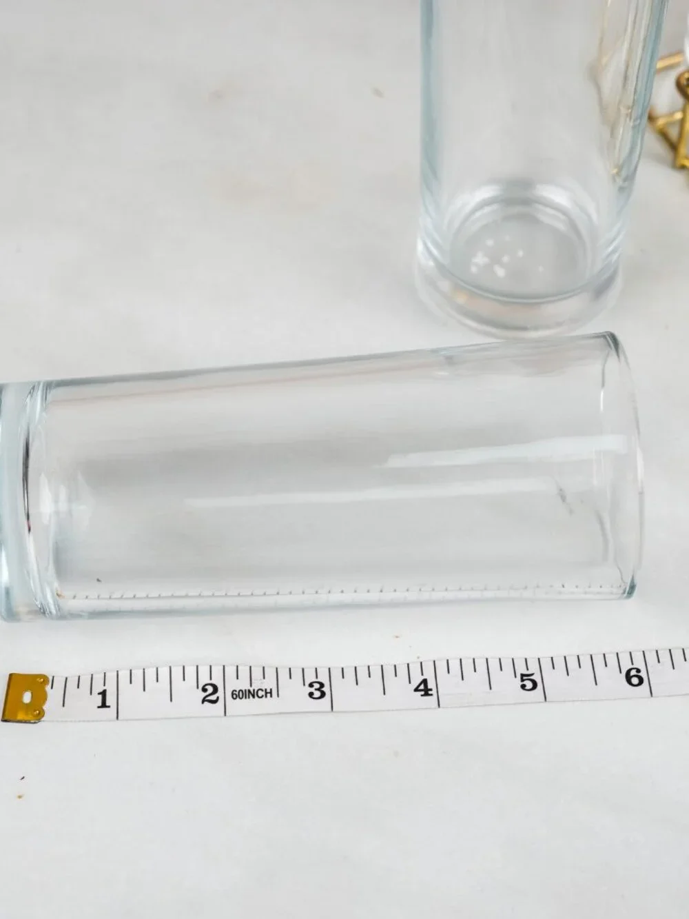 Gold Wire Drink Caddy With Glasses 6 Piece Set